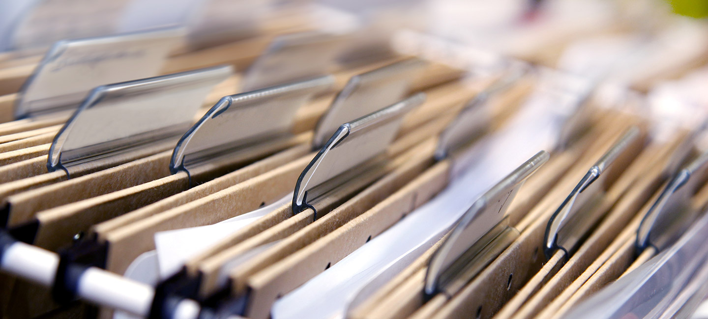 Akten ordentlich in Ordnern abgeheftet